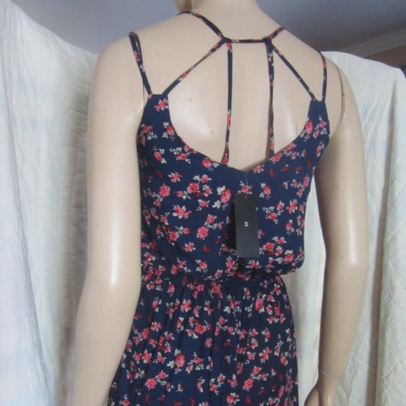 Sumer Floral Romper Shorts Strappy Back Spaghetti Straps Elastic Waist - Picture 8 of 8